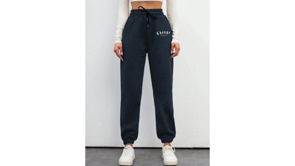 TABADTOD Navy Blue Relaxed Fit Solid Joggers for Women