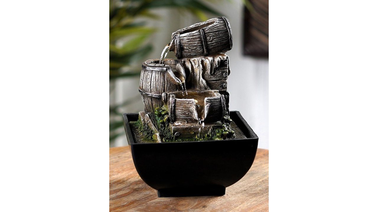 THE ARTMENT Brown & Black Textured The Wooden Spill Fountain