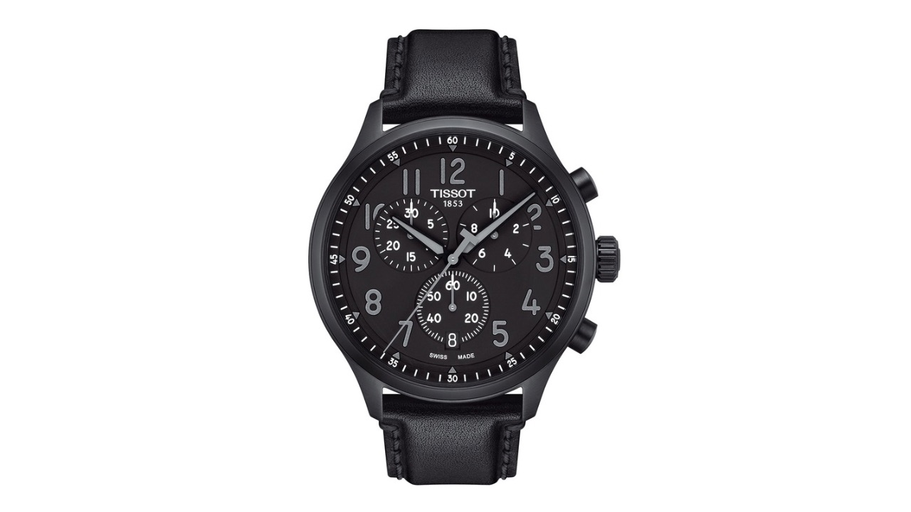 TISSOTMen Black Dial & Black Leather Straps Analogue Watch T1166173605200