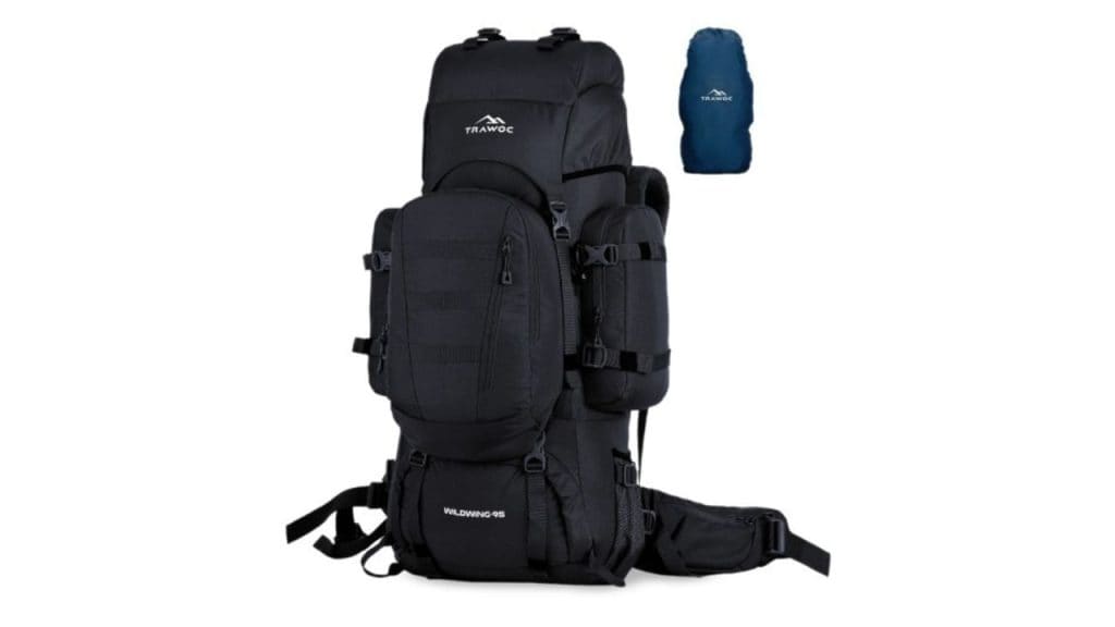 TRAWOC WILDWING 95L Solid Rucksack With Internal Frame Detachable Daypack
