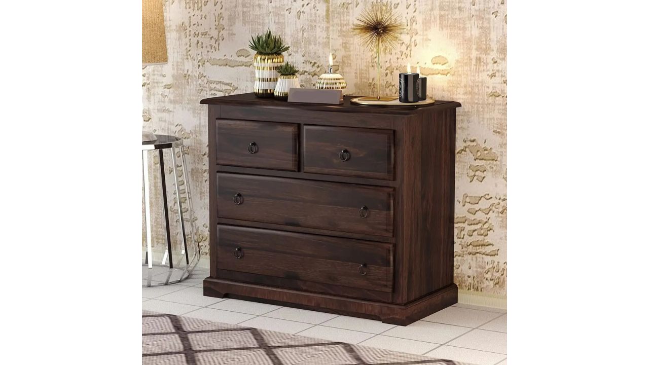 TRUE FURNITURE Sheesham Solid Wood Free Standing Sideboard