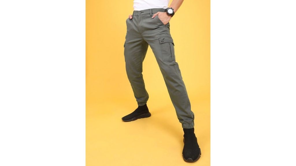 The Indian Garage Co Men Grey Slim Fit Cargo Joggers