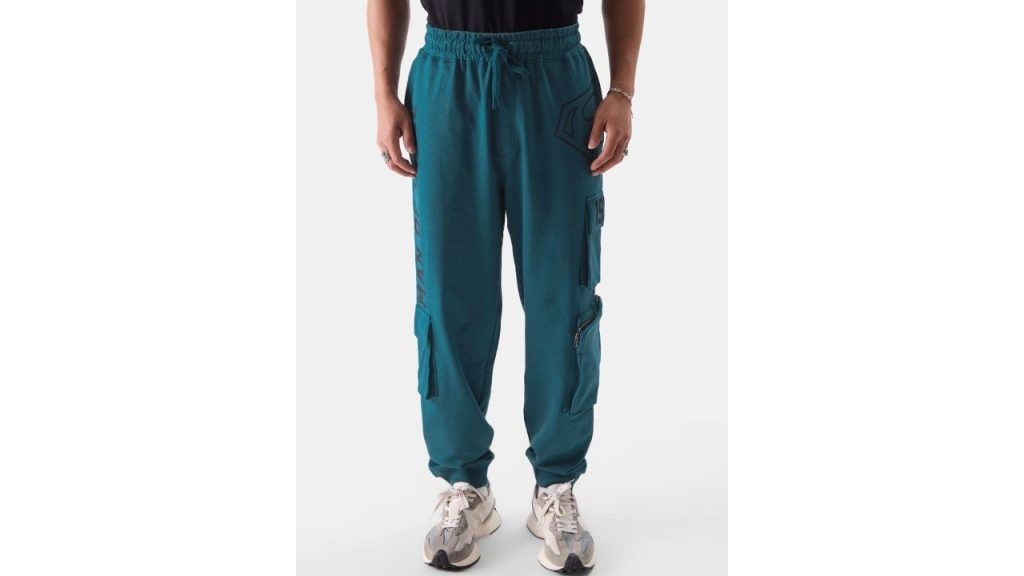 The Souled Store Men Teal Relaxed Superman Printed Travel Joggers