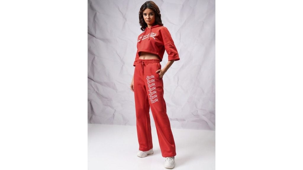 Tokyo Talkies Printed Hooded Sweatshirt & Jogger Set