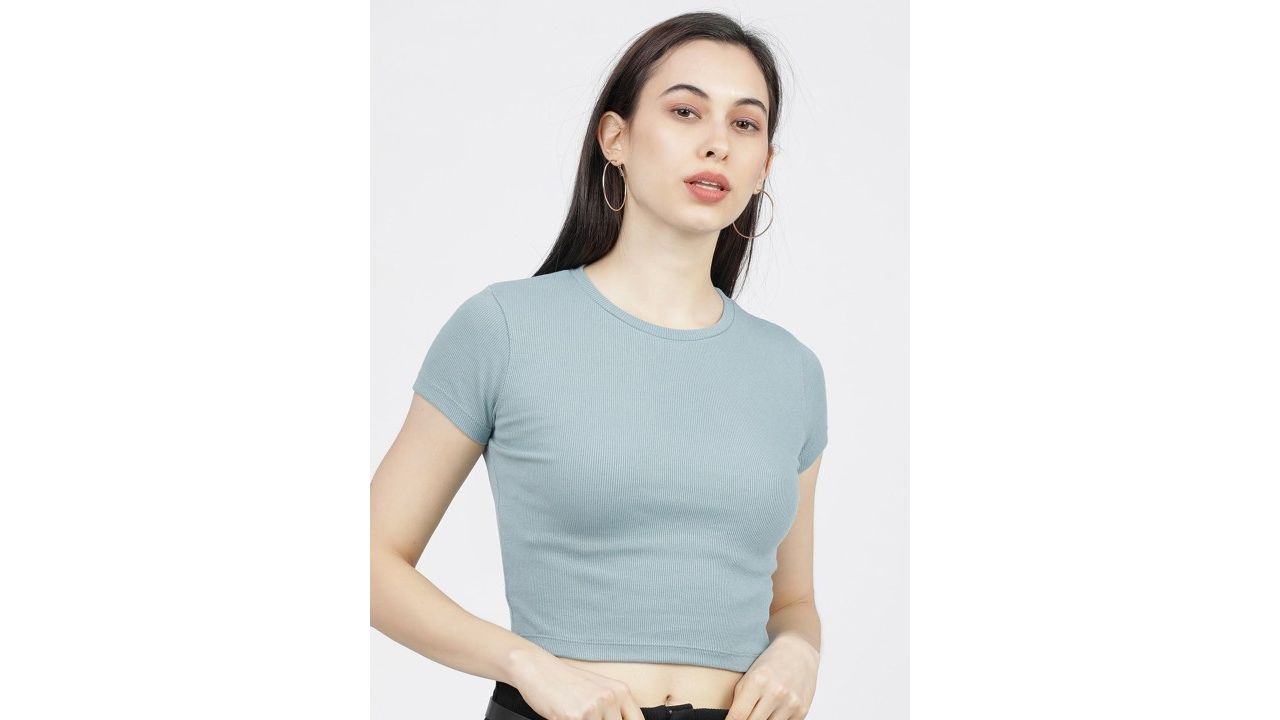 Tokyo Talkies Women Blue T-shirt