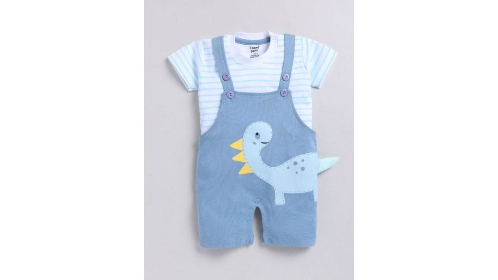 Toonyport Infant Printed Pure Cotton Dungarees