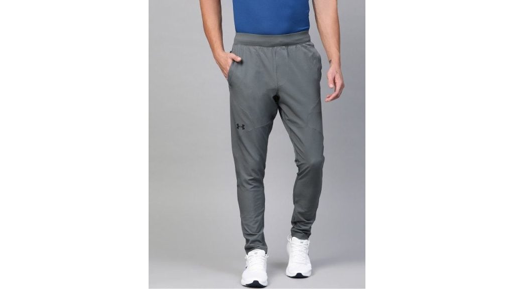 UNDER ARMOUR Men Grey Unstoppable Tapered Training Track Pants