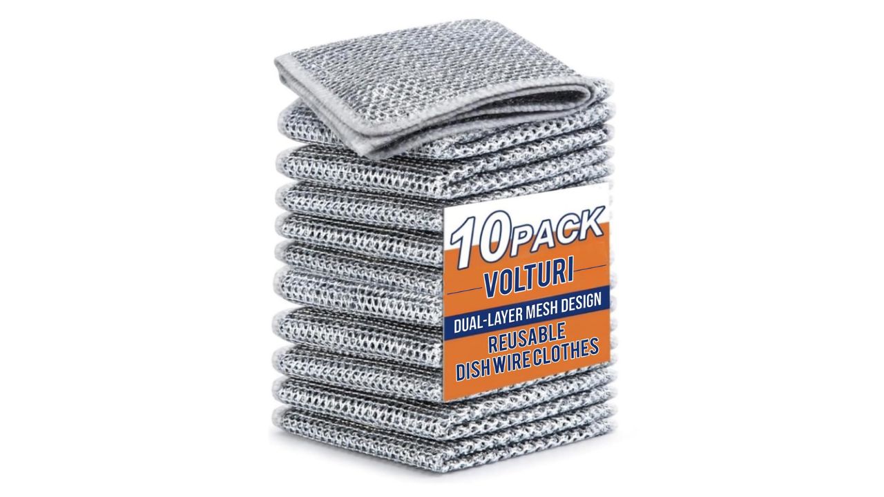 VOLTURI Non Scratch Wire Dish Cloth Pack of 10