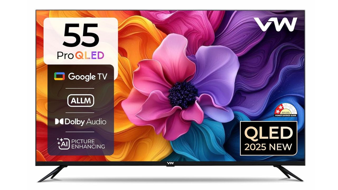 VW 140 cm (55 inches) Pro Series 4K Ultra HD Smart QLED Google TV