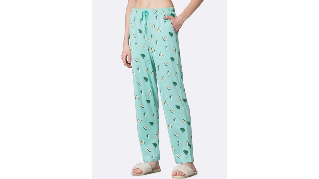 Van Heusen Plus Size Women Green & White Printed Lounge Pants