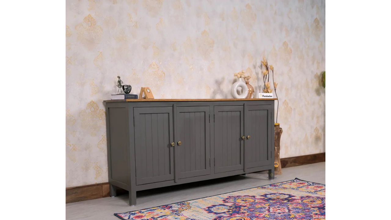 Woodefly Solid Mango Wood Sideboard Cabinet