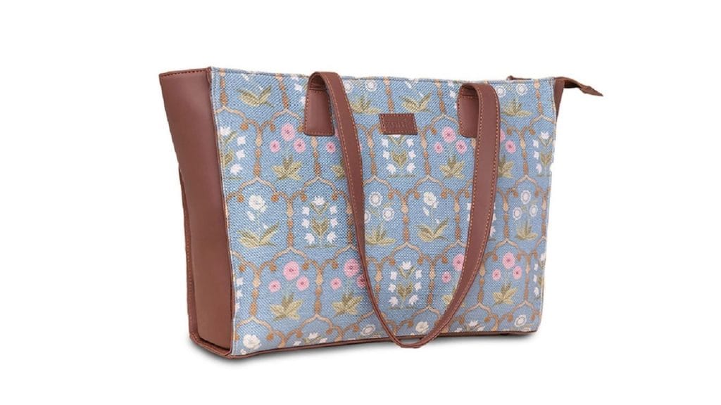 ZOUKFloral Printed Structured Tote Bag