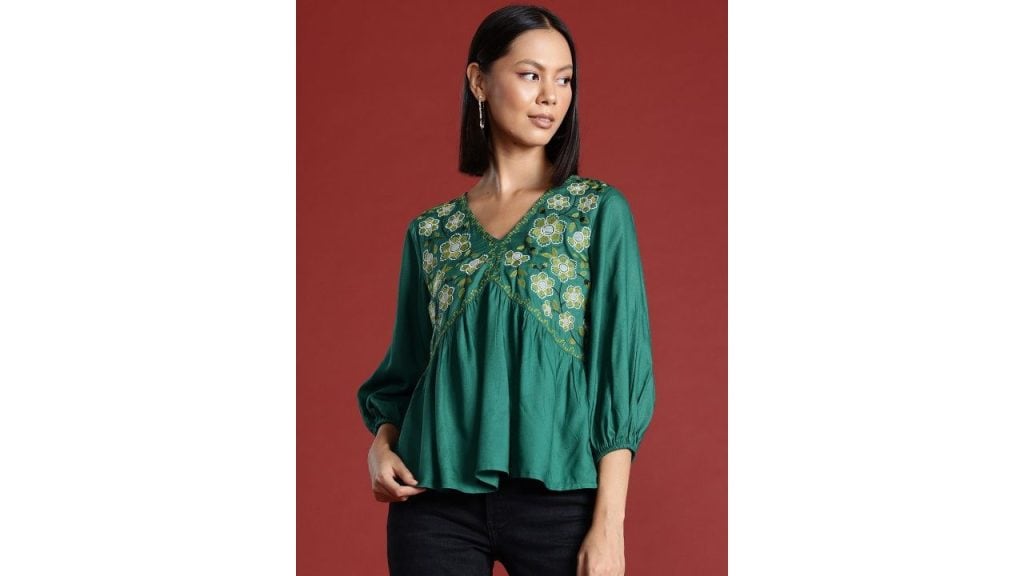 all about you Floral Embroidered Top
