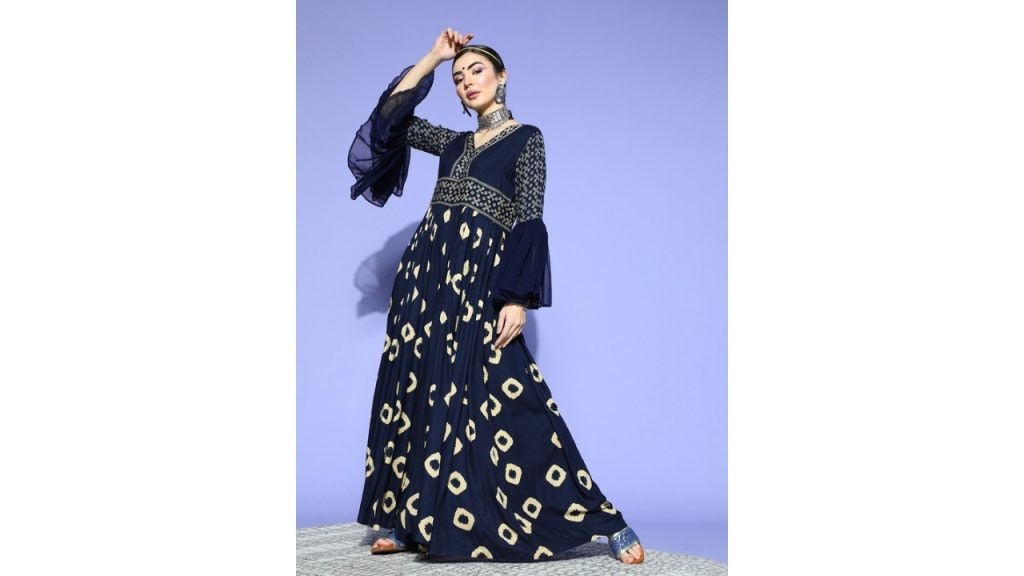 kipek Women Navy Blue Printed Ethnic Jumpsuit