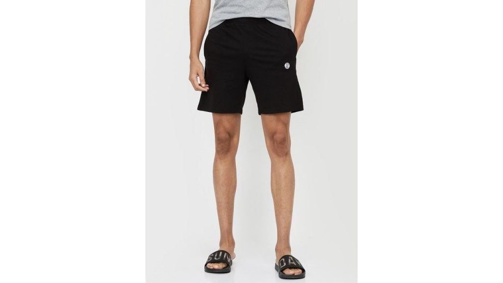 max Men Black Solid Lounge Shorts
