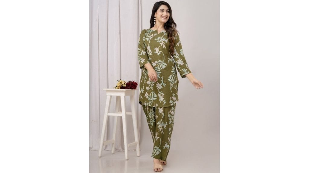 A&KFloral Printed Top With Palazzo Co-Ords