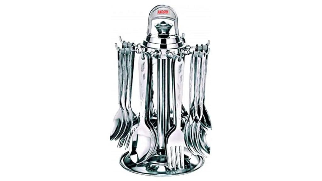 AKOSHA Designer(25 pcs) Stainless Steel, Plastic Cutlery Set