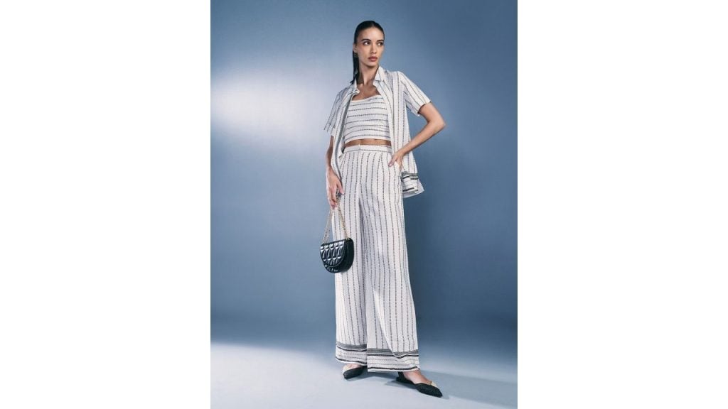 AND Striped Short Sleeves Shirt & Palazzos