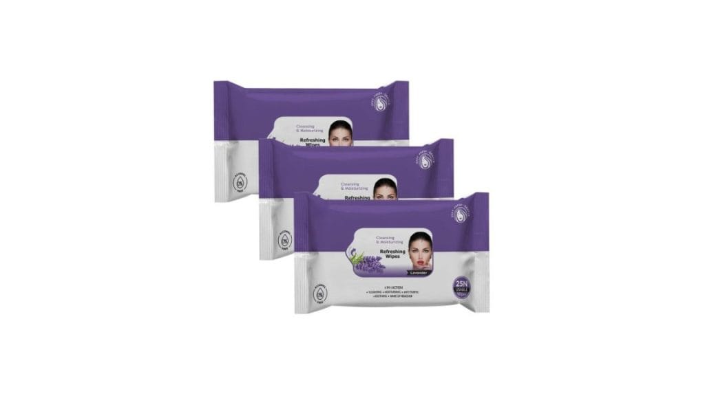 Adbeni Set Of 3 Lavender Cleansing & Moisturizing Refreshing Facial Wipes