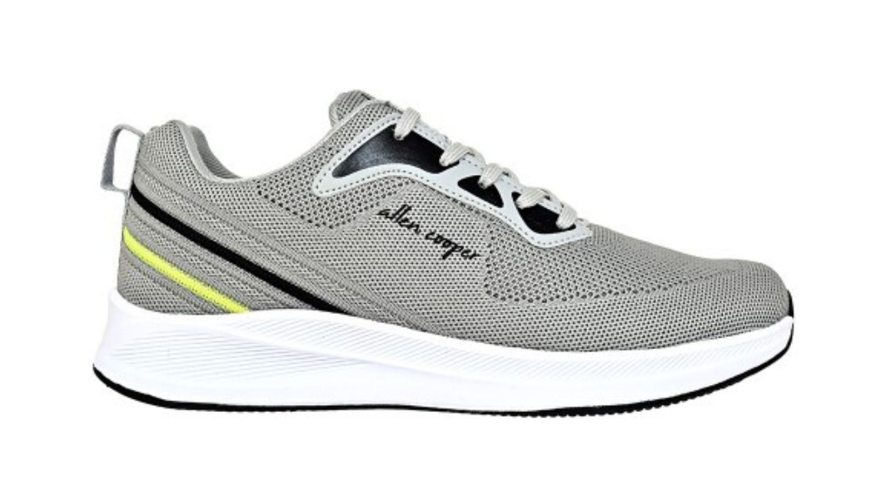 Allen Cooper Men Grey Mesh Sports Shoes
