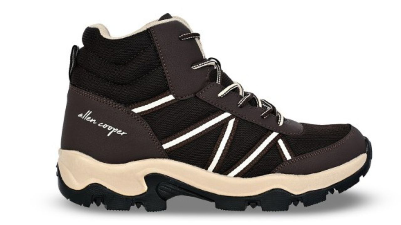 Allen Cooper Men Mesh Trekking Non-Marking Memory Foam Lace-Up Shoes