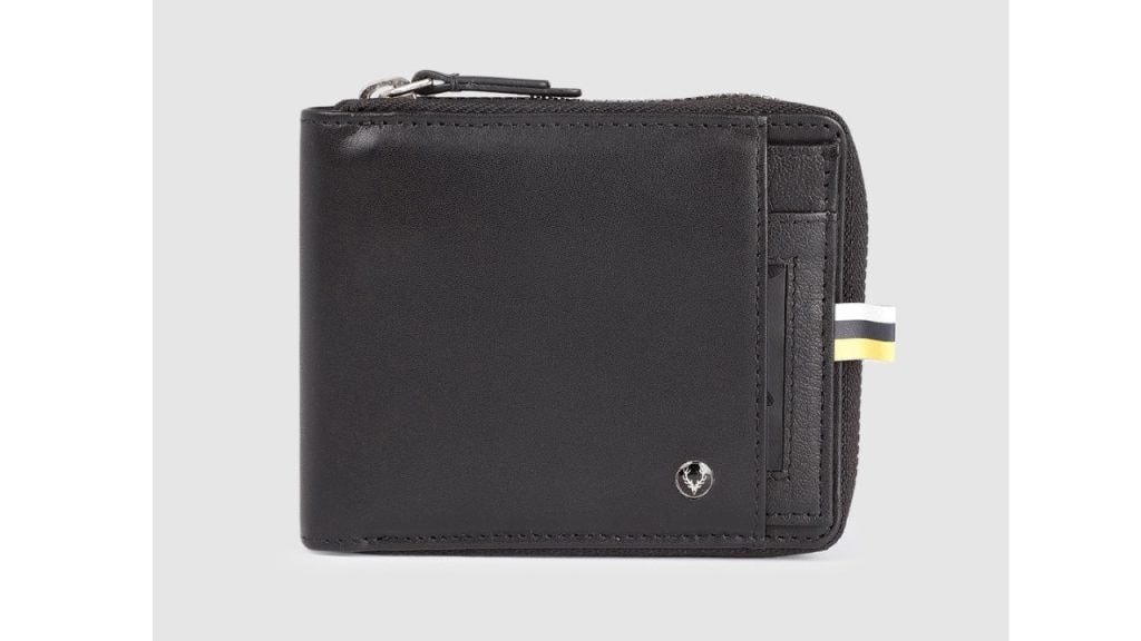 Allen SollyMen Leather Zip Around Wallet