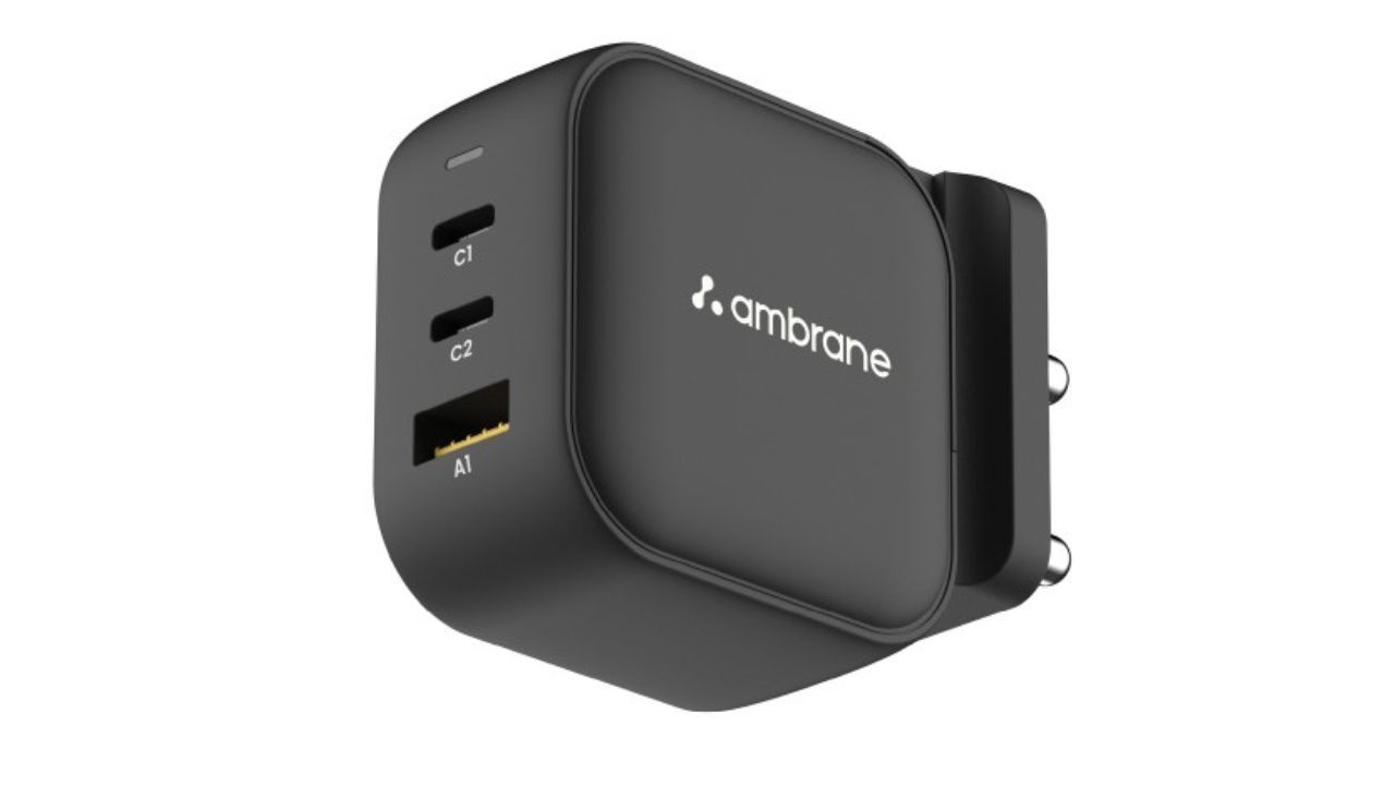 Ambrane RAAP G65 3 Ports Type C & USB 65W Charger Adapter