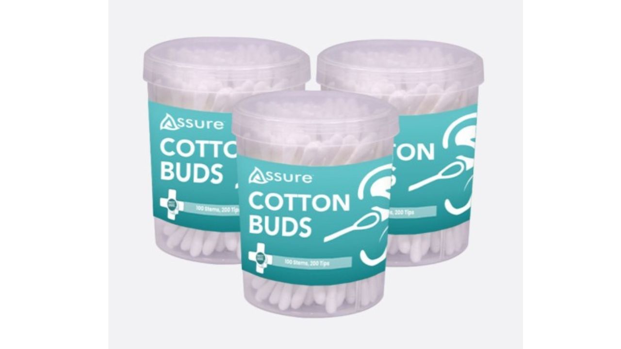 Assure Set Of 3 Premium Cotton Ear Buds For Beauty & Hygiene - 100 Buds Each