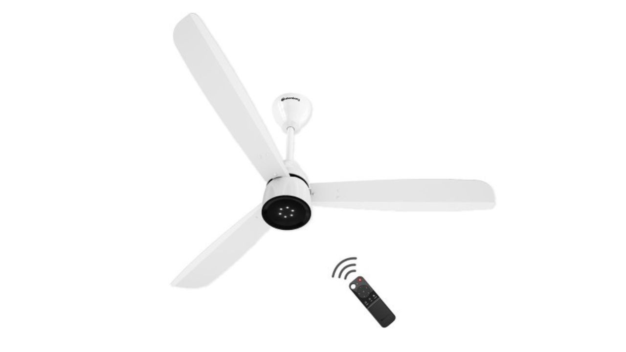 Atomberg Gloss White 5 star Renesa Enzel 1200mm BLDC Ceiling Fan with Remote ControlBEE