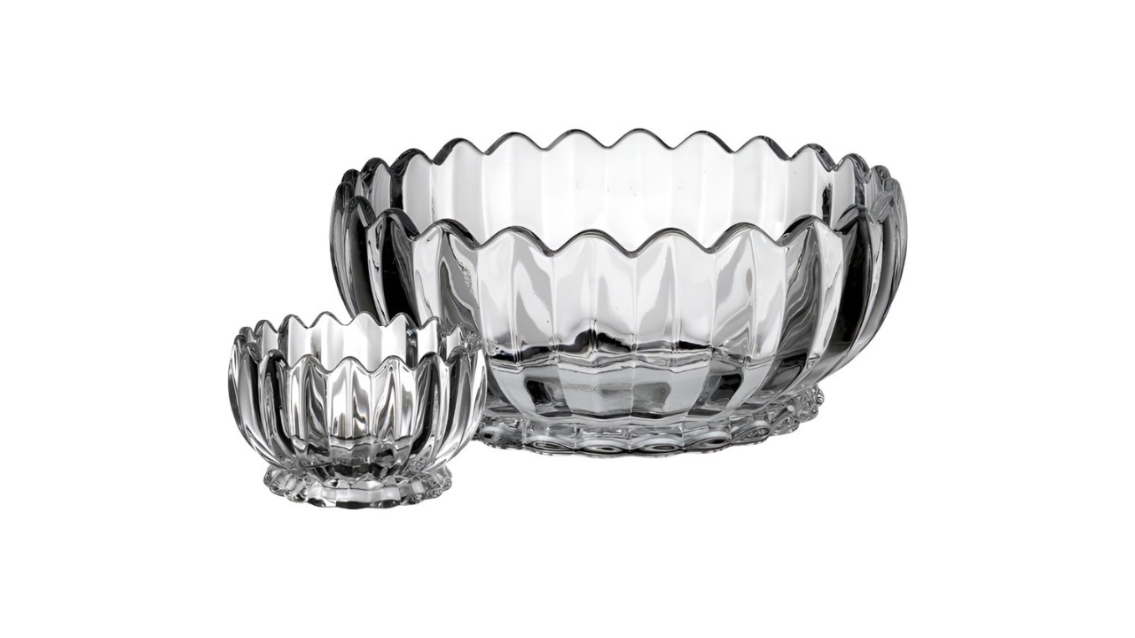 AuraTransparent 7 Pieces Textured Glass Dishwasher Safe 6 Small Bowls 1 Large Bowl