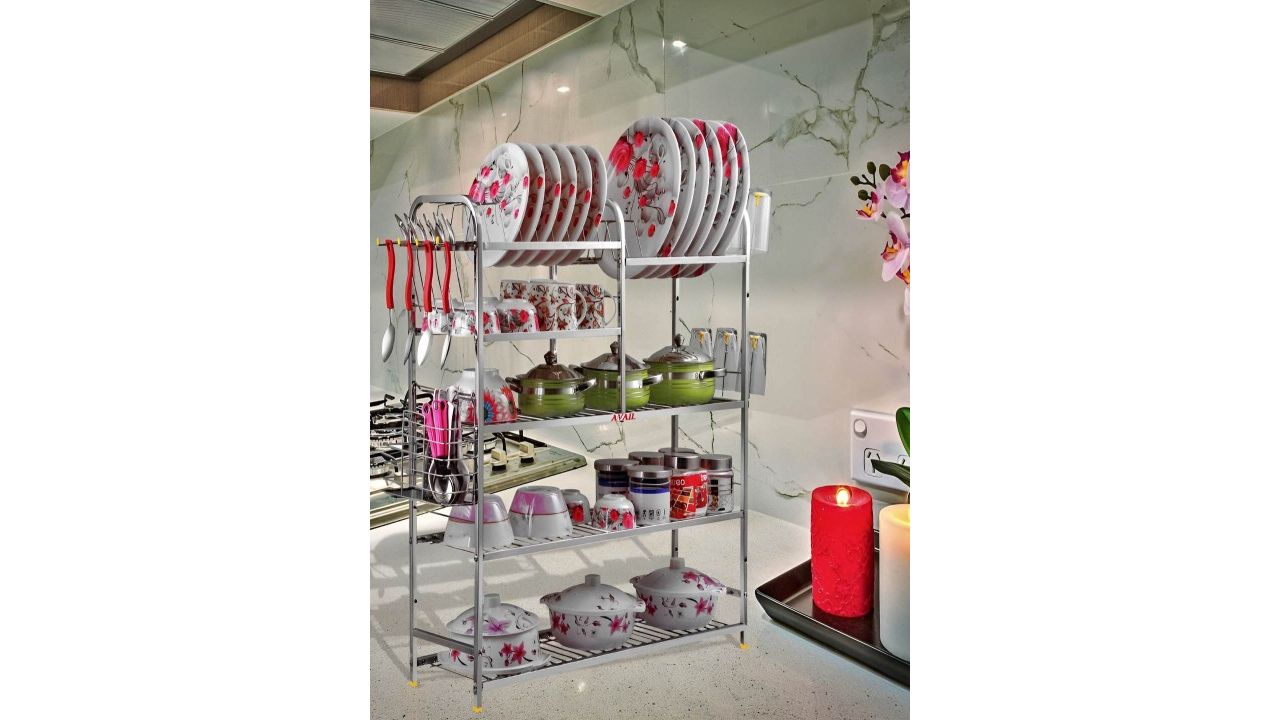 Avail Stainless Steel Utensil Kitchen Silver Dish Rack