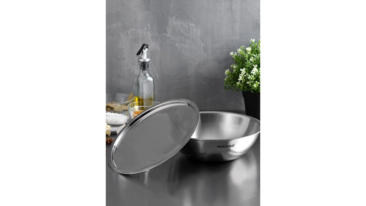 BERGNER Argent TriPly Induction Bottom Stainless Steel Tasra with Lid 2.5L