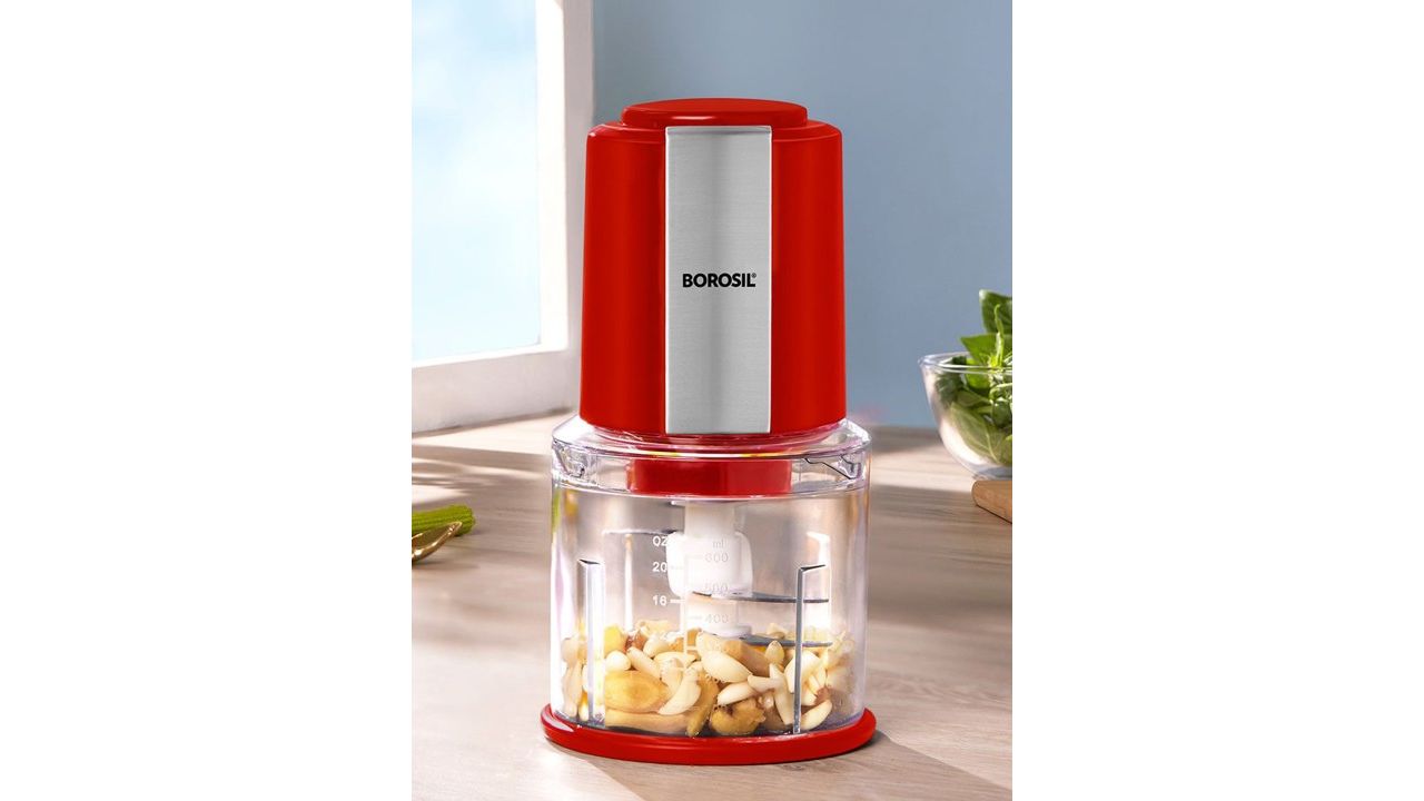 BOROSIL Red Chef Delite Twin Blade Electric Chopper- 600 ml