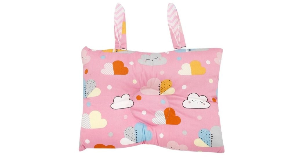 Baby MooPink Cloud Printed Double Sided Baby Pillow