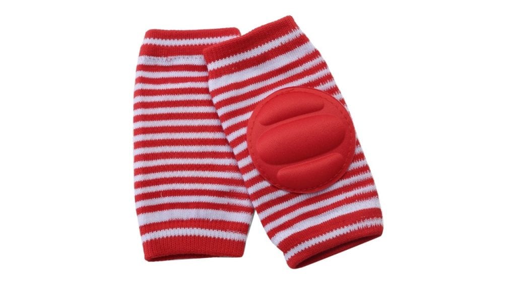 BabymoonInfant Kids Striped Baby Padded Knee Crawling Pads