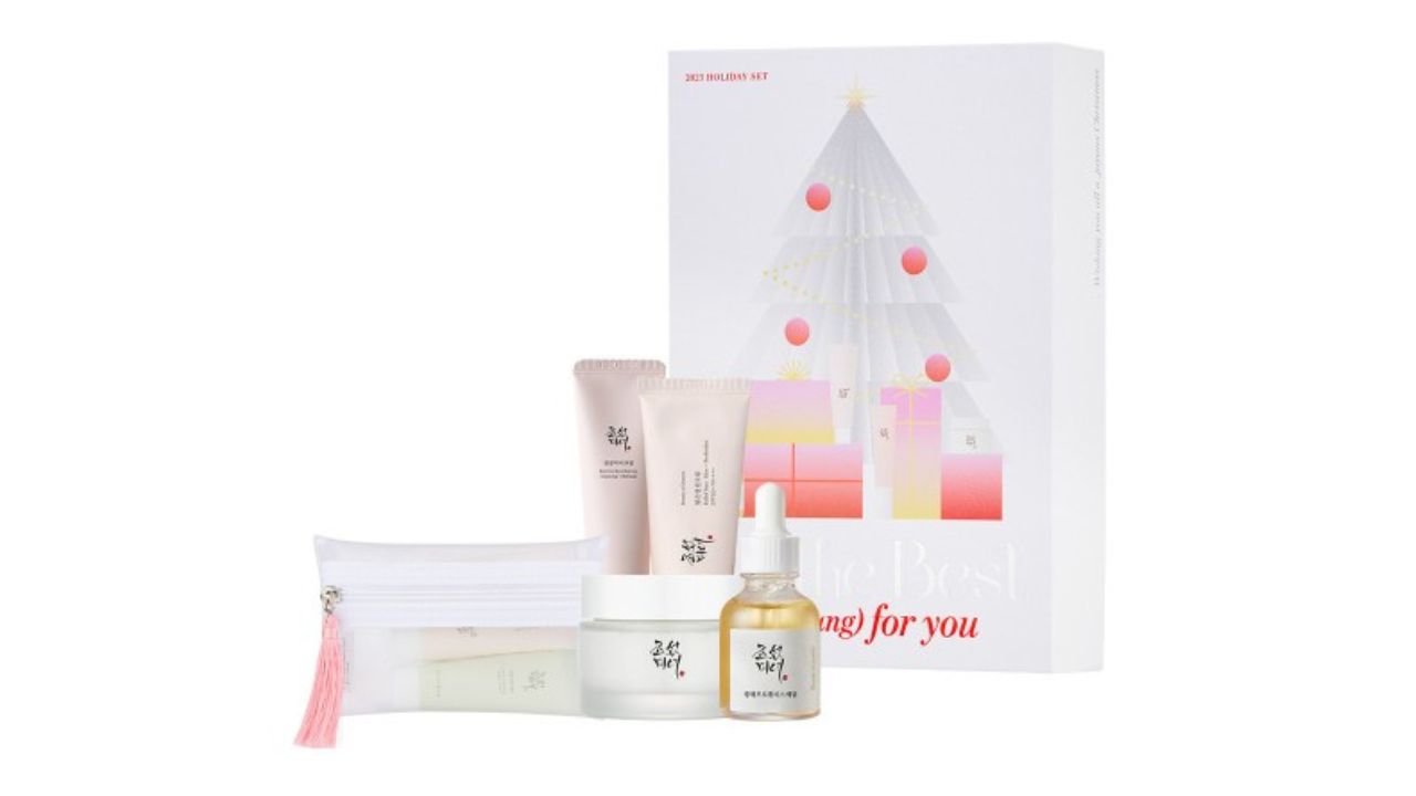 Beauty of Joseon Set Of 8 Eye Serum, Glow Serum, Sun Cream & Pouch Holiday Gift Set
