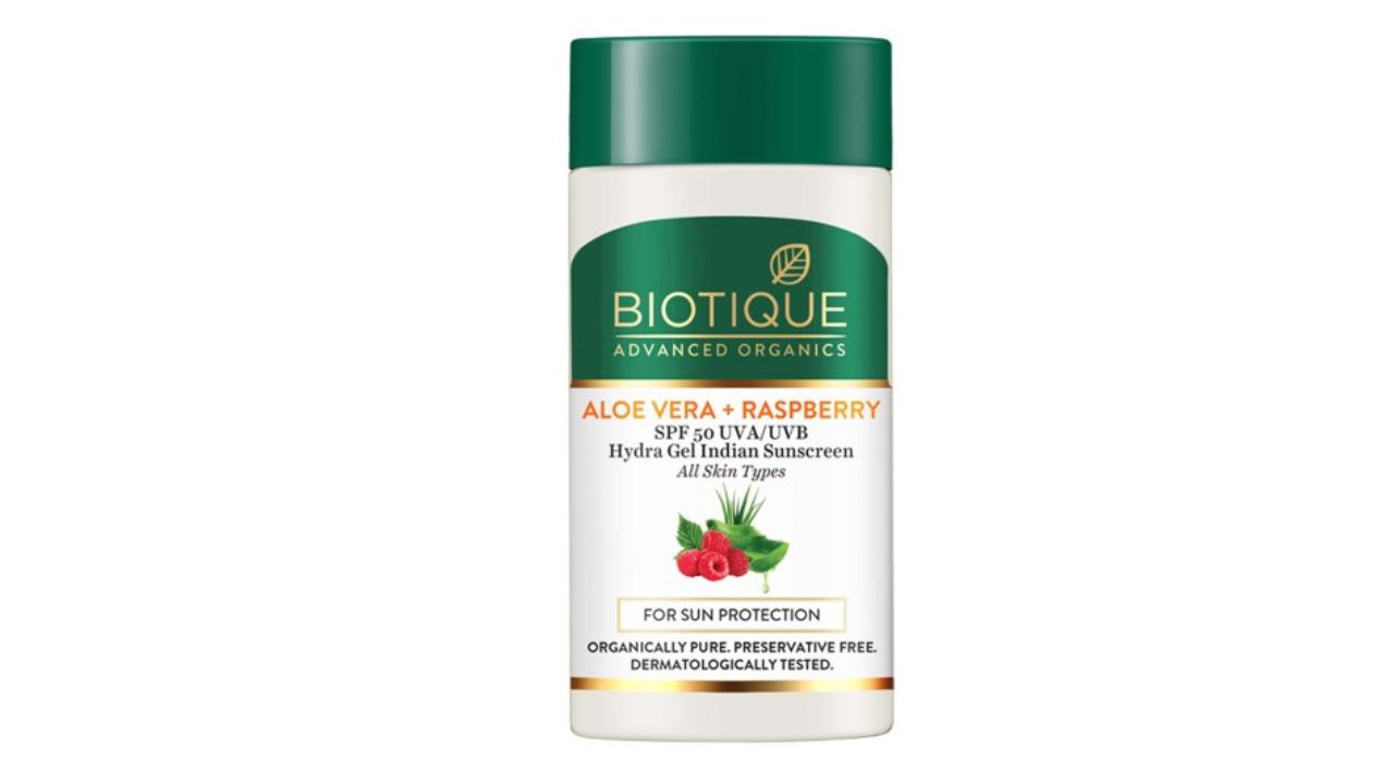 Biotique Aloe Vera & Raspberry SPF 50 Hydra Gel Indian Sunscreen - 25 g