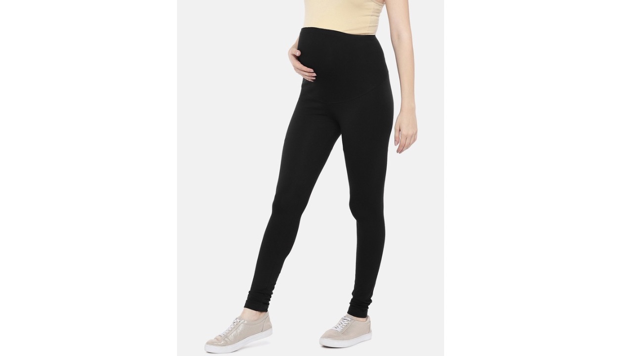 Blush 9 MaternityWomen Black Solid Ankle-Length Maternity Leggings