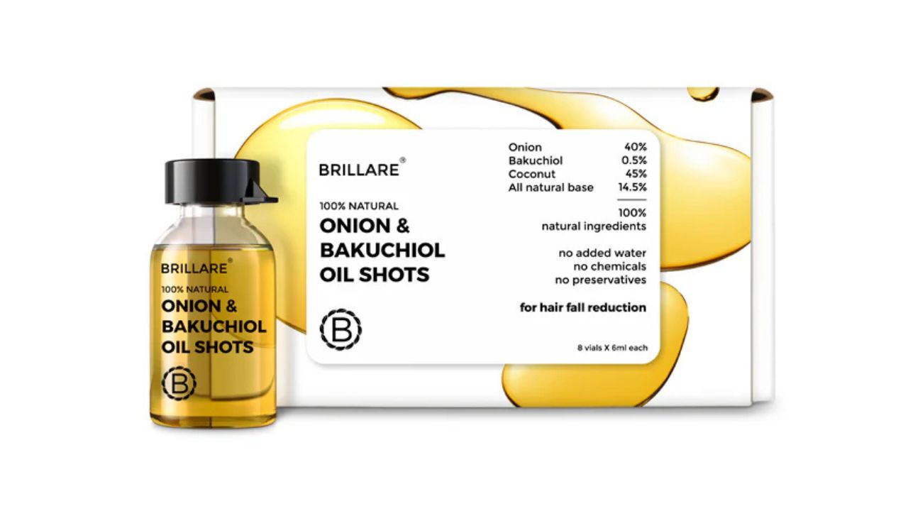 Brillare Onion & Bakuchiol Oil Shots For Hair Fall Reduction
