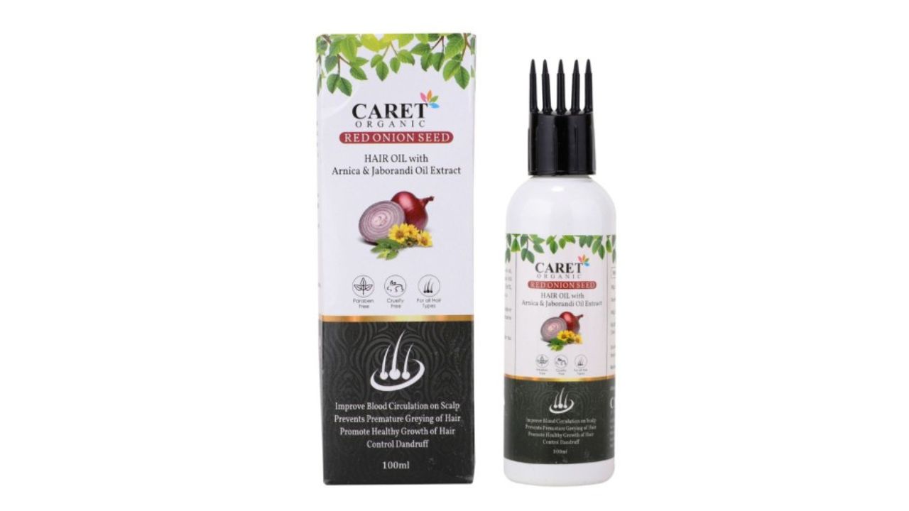 CARET ORGANIC Set of 3 Red Onion Seed Hair Oil, Aloevera Neem Shampoo With Aloevera Gel
