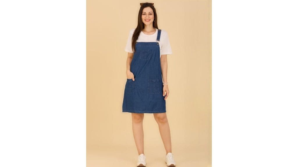 CORSICA Denim Pinafore Dress