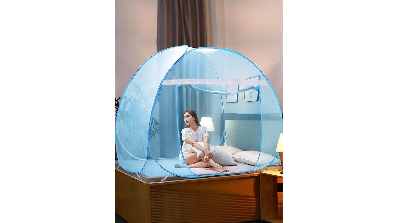CREDICUS Blue & White King Size Tent Mosquito Net