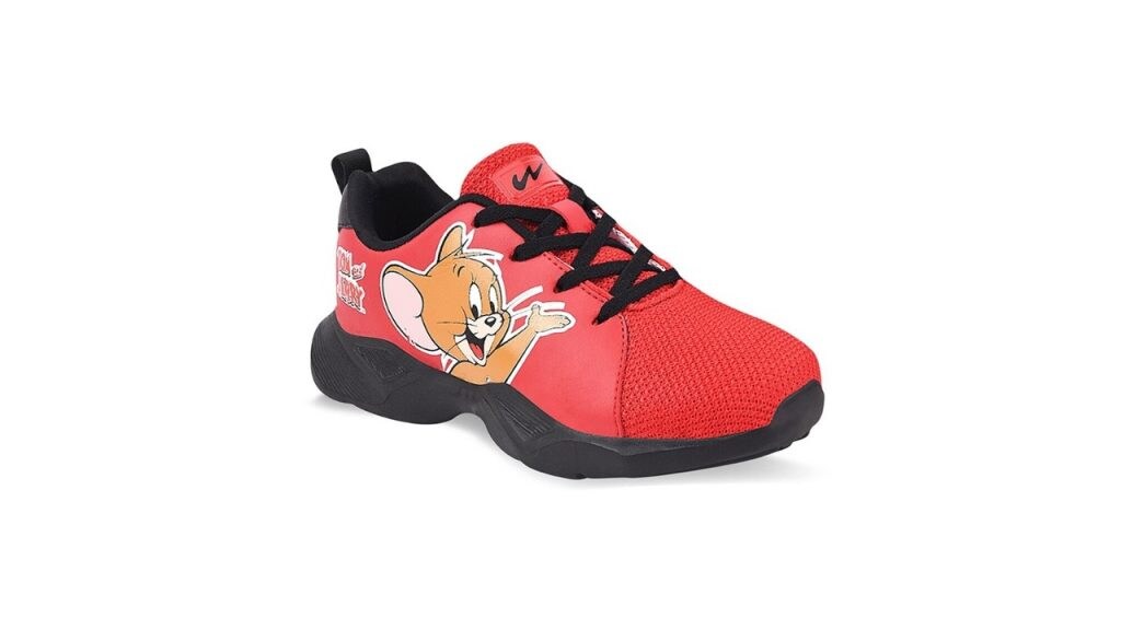 CampusKids Red Tom & Jerry Printed Mesh Running Marking Shoes
