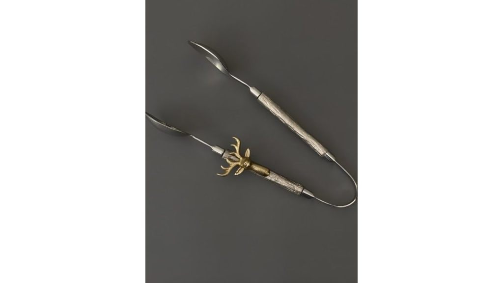 CasaGold Grey Textured Stag Head Tong