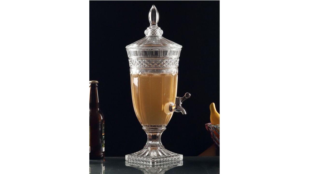 Ceradeco Transparent Patterned 2 L Glass Beer Pitcher
