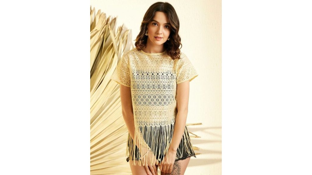 Chemistry Fringed Lace Top