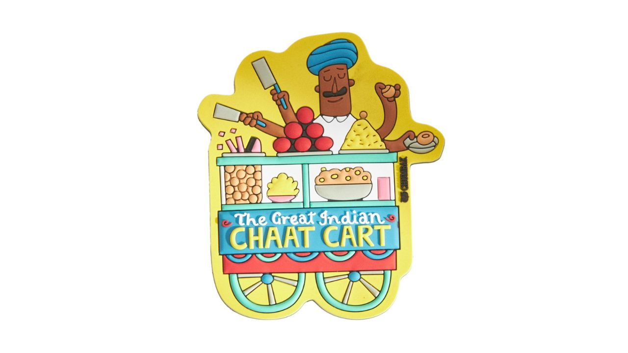 ChumbakYellow & Blue Chaat Cart Magnet