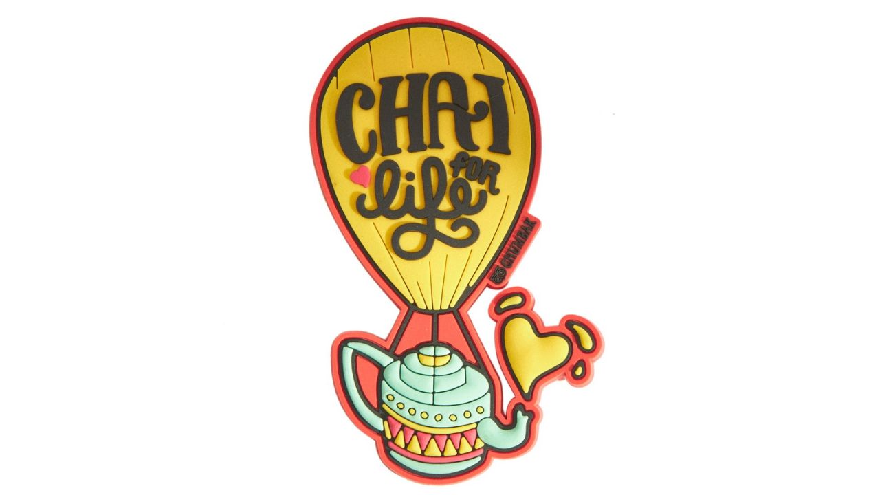 ChumbakYellow & Red Printed Chai For Life Magnet
