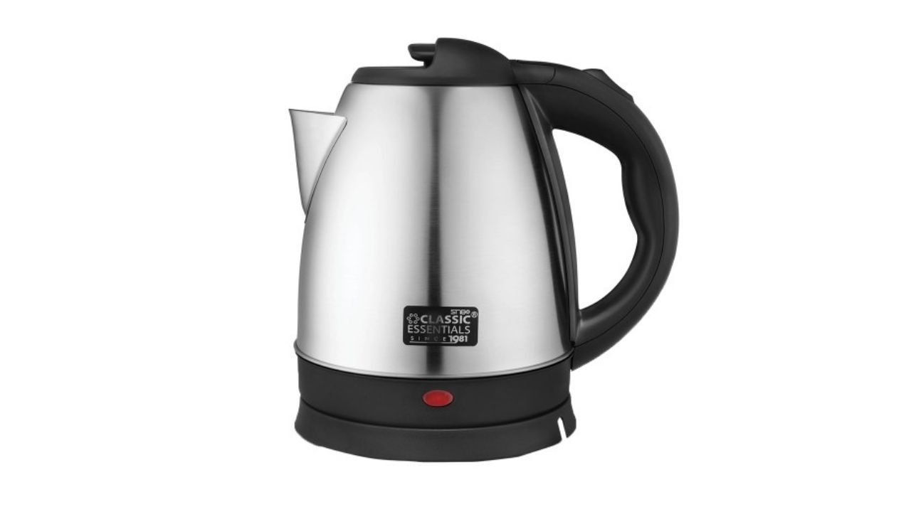Classic Essentials MAGNIFIQUE Grey & Black 1500-Watts Stainless Steel Electric Kettle