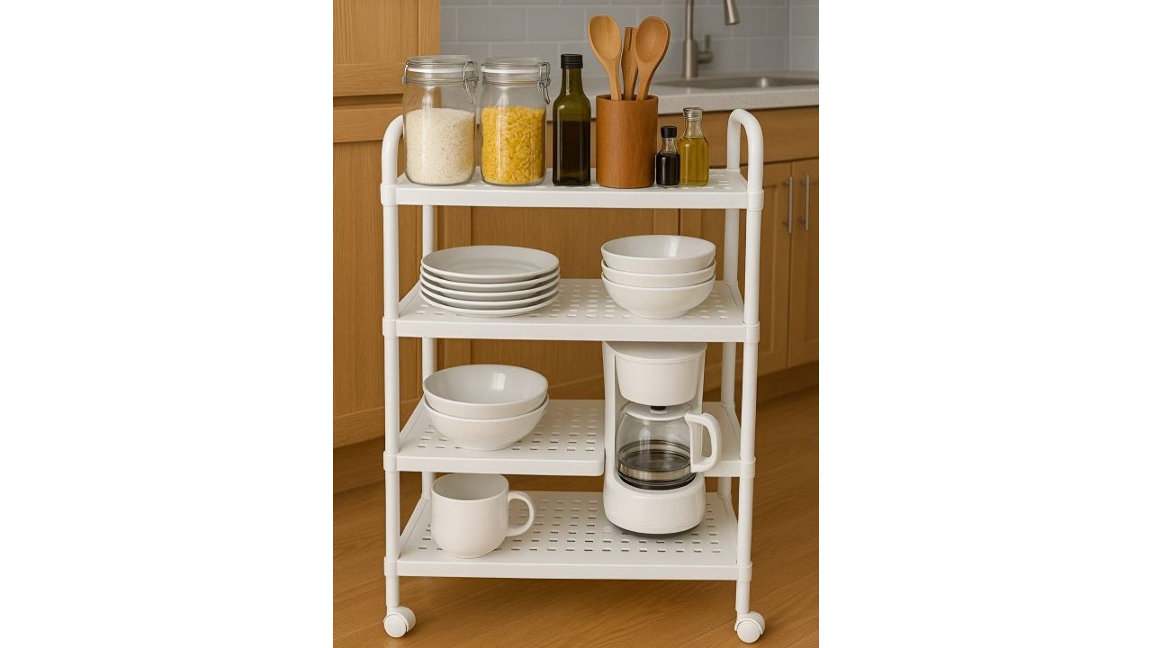 Cortina White 2025 Plastic Kitchen Trolley